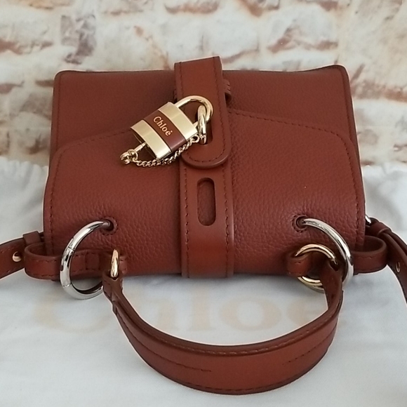 New Chloe Aby Mini Lock & Key Top-Handle Bag - Picture 7 of 15